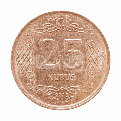 Turkish coin isolated vintage