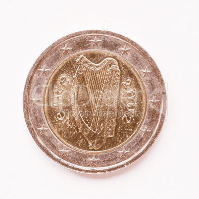 Irish 2 Euro coin vintage