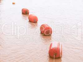 Life buoy in water vintage