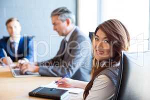 Confident businesswoman in a meeting