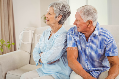 Senior couple upset with each other