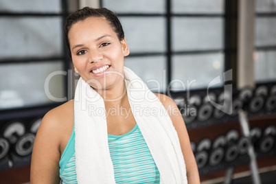 Smiling woman in sportswear