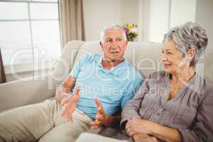 Senior couple having a discussion