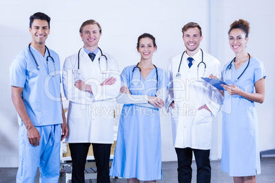 Portrait of medical team standing together