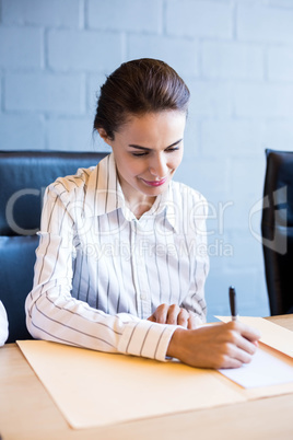 Confident businesswoman in business meeting