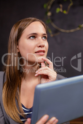 Woman using tablet