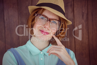 Ginger hipster with trilby and glasses