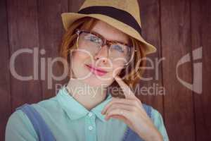 Ginger hipster with trilby and glasses