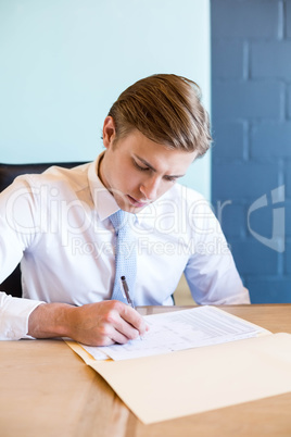 Young businessman in business meeting