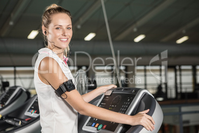 Woman exercising on a treadmill