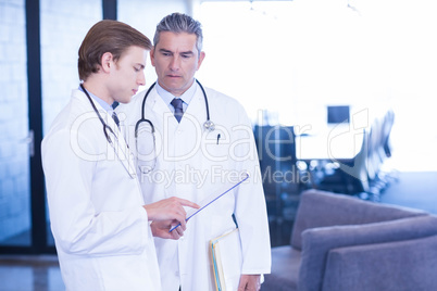 Doctors having a discussion in hospital