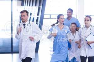 Doctors and nurses rushing for emergency