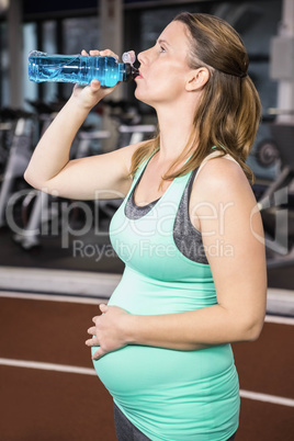 Pregnant woman drinking water