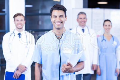 Portrait of medical team standing together