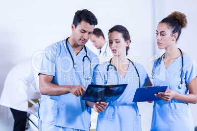 Doctor examining an x-ray in hospital