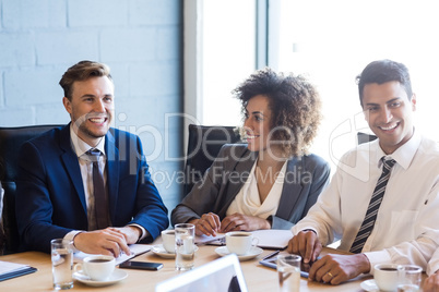 Businesspeople having a discussion in conference room