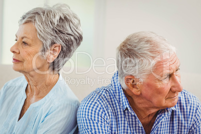 Senior couple upset with each other