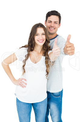 Couple with thumbs up