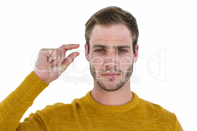 Hipster man making gestures