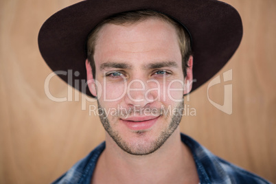 Handsome hipster wearing hat