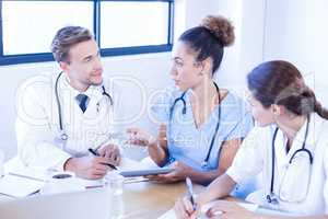Medical team discussing in meeting
