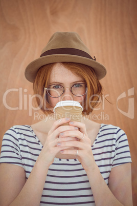 Hipster woman with red hair