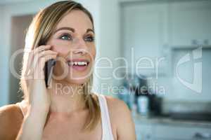 Pretty blonde woman on the phone