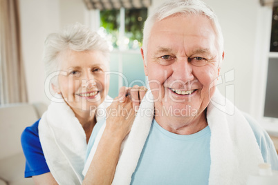 Portrait of senior couple after a workout