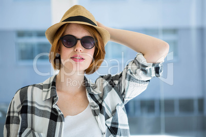 Fashion hipster wearing sunglasses