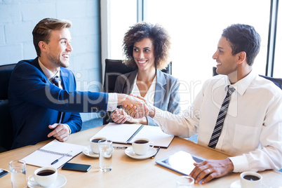 Businesspeople having a discussion in conference room
