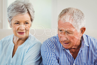 Senior couple upset with each other