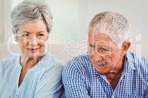 Senior couple upset with each other