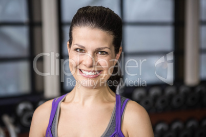 Smiling pregnant woman looking at the camera