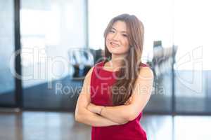 Portrait of young woman in office