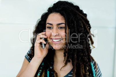 Woman talking on mobile phone