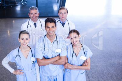 Portrait of medical team standing together