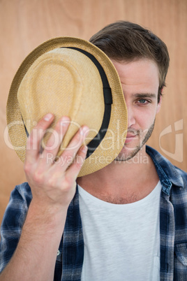 Handsome hipster wearing hat