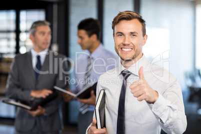 Successful businessman celebrating his victory