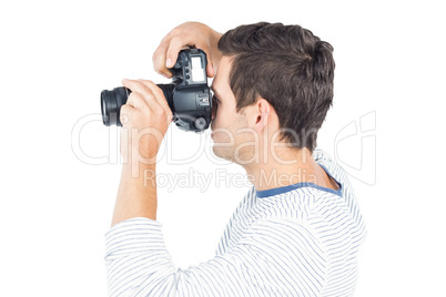 Man taking picture with professional camera