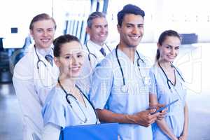 Portrait of medical team standing together