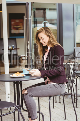 Woman using her smartphone