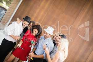 Group of friends taking selfie