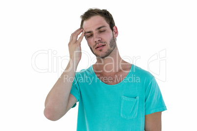 Hipster man having a headache