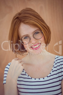 smiling hipster woman wearing glasses