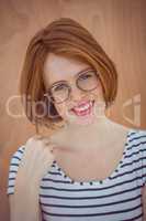 smiling hipster woman wearing glasses