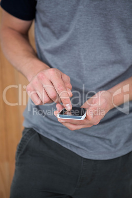 Handsome hipster texting Handsome hipster texting
