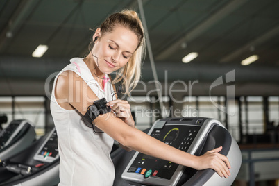 Woman exercising on a treadmill