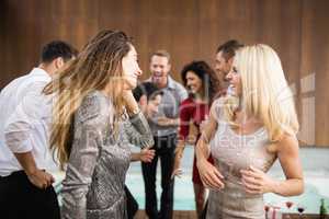 Group of young friends dancing