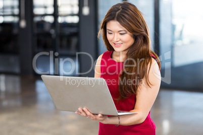 Beautiful businesswoman young woman using laptop