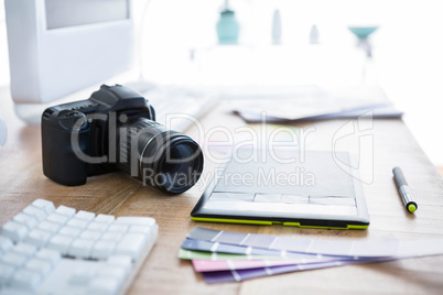 digital camera on an office desk